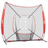 7x7 Ft Baseball Softball Practice Net, Portable Baseball Training Net for Hitting Catching Pitching, Backstop Baseball Equipment with Bow Frame, Carry