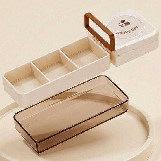 Mini Pill Box with Three Independent Grids and Cutter Slot Moisture-Proof Seal