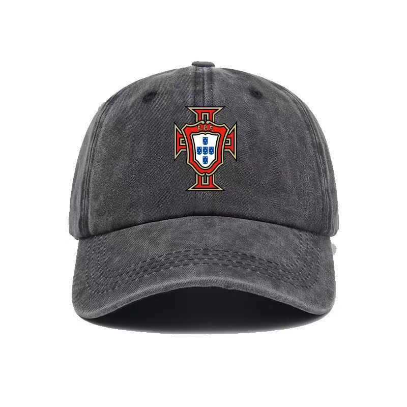 Neue gewaschene Baumwoll-Baseballkappe im Vintage-Stil mit Ausrüstungsdruck, verstellbar, Unisex, Papa-Hut für Outdoor-Sportarten Adjustable&>8Y black