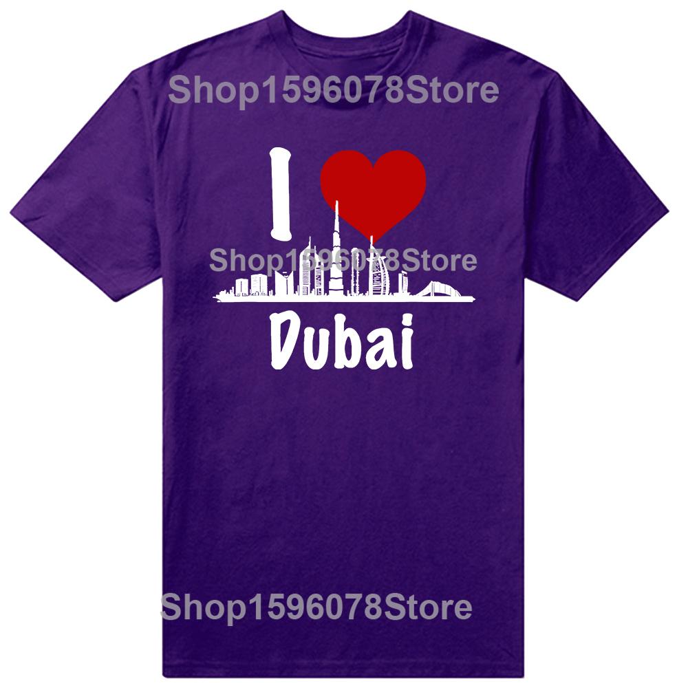 I Love Dubai Skyscrapers Heart Graphic 100 Cotton Tshirts Men Womens Fashion Casual Tshirt Loose Oversized Streetwear T Shirt