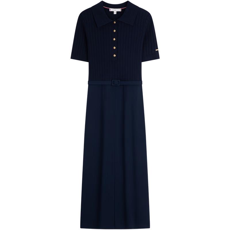 

Tommy Hilfiger Women s Knit-Panel Polo Dress XS (32)