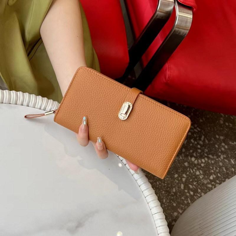 2026 Nuova Pelle di Mucca Morbida Portafoglio Lungo da Donna Grande Capacità Borsa a Mano Temperamentale Telefono Cellulare