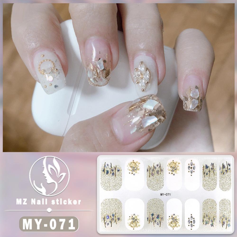 New Year's New Three-dimensional Waterproof No-bake Gel Nail Polish Film Full Sticker Ins Wind Nail Film Paper Nail Film