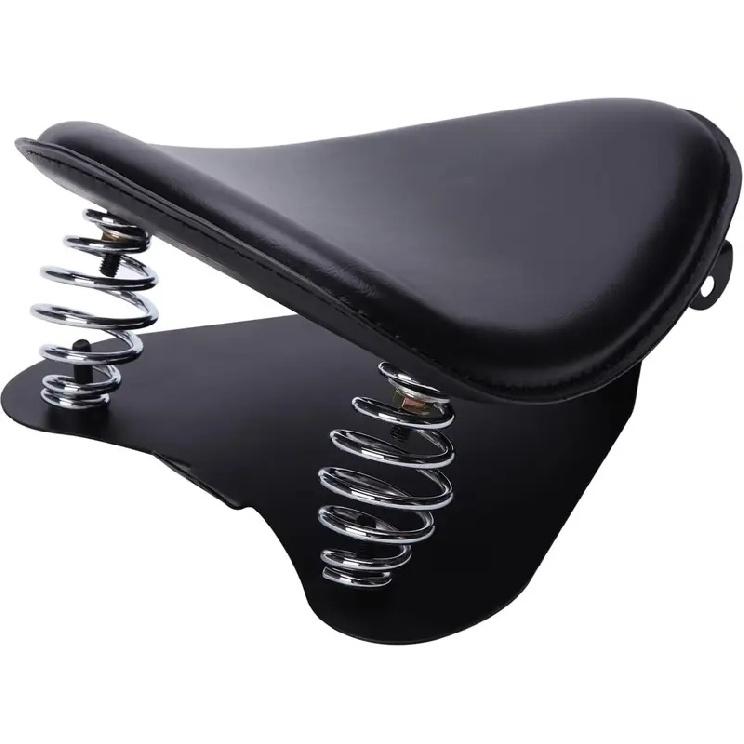 Motorcycle Seat Cushion Driver Solo Seats with Spring Bracket PU Leather Compatible with Harley Honda Yamaha Kawasaki Sportster