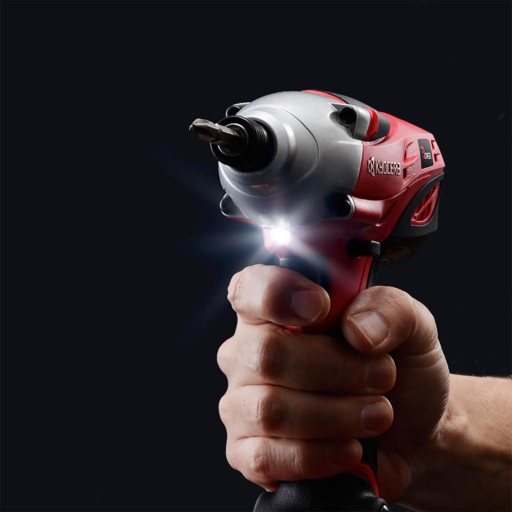 Kyocera Cordless Impact Driver 658450B adjustment of rotation speed and impact powerful screw tightening with a maximum tightening torque of 130 12V
