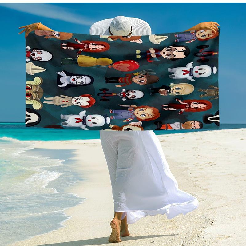 Ultra-Soft Beach Towel with Halloween horror Theme,Ideal for Pool - Camping, Diving - Perfect Travel Essential, Vibrant Beach Towel.