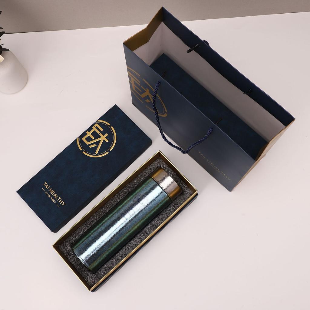 New high-end business pure titanium cup high-value portable tea separation outdoor stew pot double-layer vacuum thermos cup