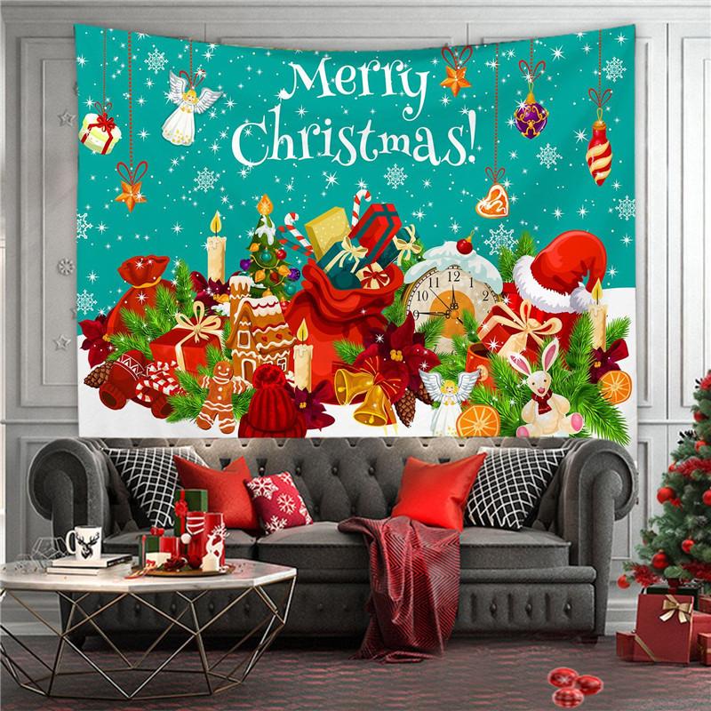 Home Decor Christmas Tapestry Wall Hanging Boho Kawaii Santa Tapestry Living Room Aesthetic