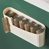 Garbage Bag Dispenser Wall Mounted Plastic Trash Bag Holder for Kitchen Bathroom Cream Color