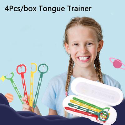 4Pcs/Box Tongue Tip Exercise For Adult Kids Speech Therapy Autism Sensory Rehabilitation Oral Tongue Muscle Trainer Talk Tools