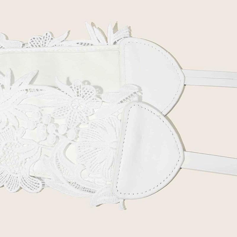 Elegant and Exquisite Ladies' Lace Flower Waist Seal Water-soluble Lace Lace Tie Ladies' Wide Waist Belt