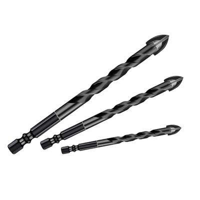 Crucifix Hex Tile Bit Set 5/6/8/10/12mm Installed In the Hand Drill Electric Drill for Home Maintenance Wear Resistant