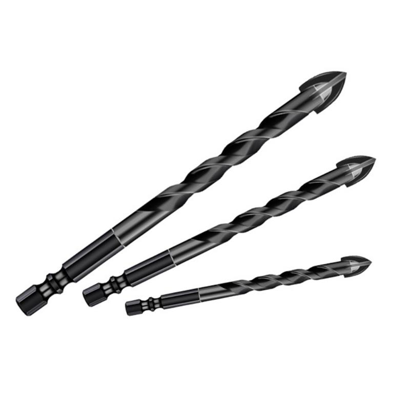 Crucifix Hex Tile Bit Set 5/6/8/10/12mm Installed In the Hand Drill Electric Drill for Home Maintenance Wear Resistant