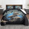 Retro Air Jordan Lightning Poster Dark 3-Piece Bedding Set, Breathable Duvet Cover for Restful Sleep, Fashion Duvet Cover for Stylish Bedroom