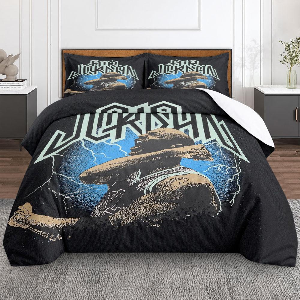 Retro Air Jordan Lightning Poster Dark 3-Piece Bedding Set, Breathable Duvet Cover for Restful Sleep, Fashion Duvet Cover for Stylish Bedroom
