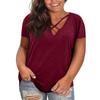 Women Plus Size Casual V Neck Short Sleeve Top Loose Fit Basic Tee Soft Fabric Comfortable Design for Daily Wear