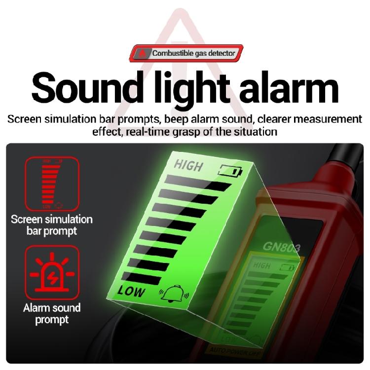 Combustible Gas Leak Detector 300-1000PPM Flexible Portable Natural Gas Detector