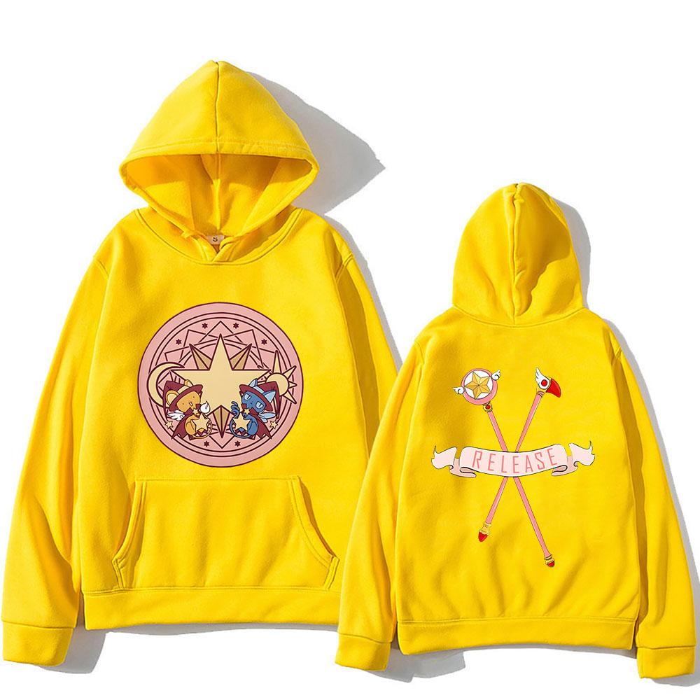 Cardcaptor Sakura-serien Magisk cirkel Släpp Huvtröjor Långärmad Dam/Herr Tecknad Sweatshirts Vinter Vardaglig Bekväm Pullovers med huva