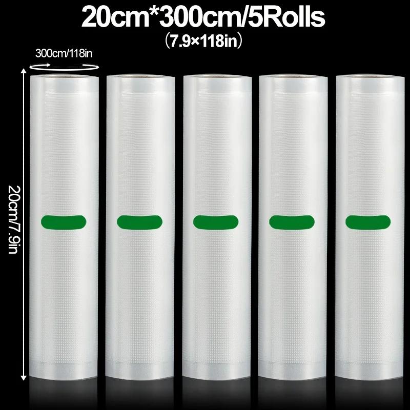 5pcs Vacuum Sealer Rolls for Versatile Food Storage Tear-Resistant Design for Maximum Freshness  Extended Shelf Life