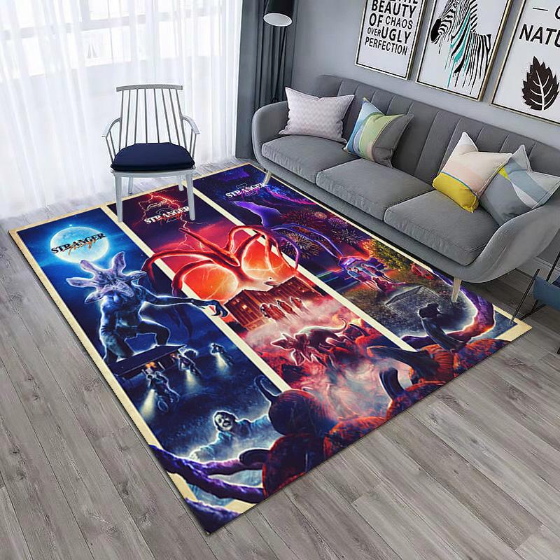 Halloween Horror Horror Theme Stranger Things Carpet Home Living Room Decoration Table and Chairs Anti Slip Door Mat Outdoor Picnic Mat Carpet A12