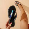 Fashion 2025 New Gemstone Decor Flat Flip Flops Women Summer Plus Size Clip Toe Beach Sandals Woman Pu Leather Non Slip Slippers 36-43