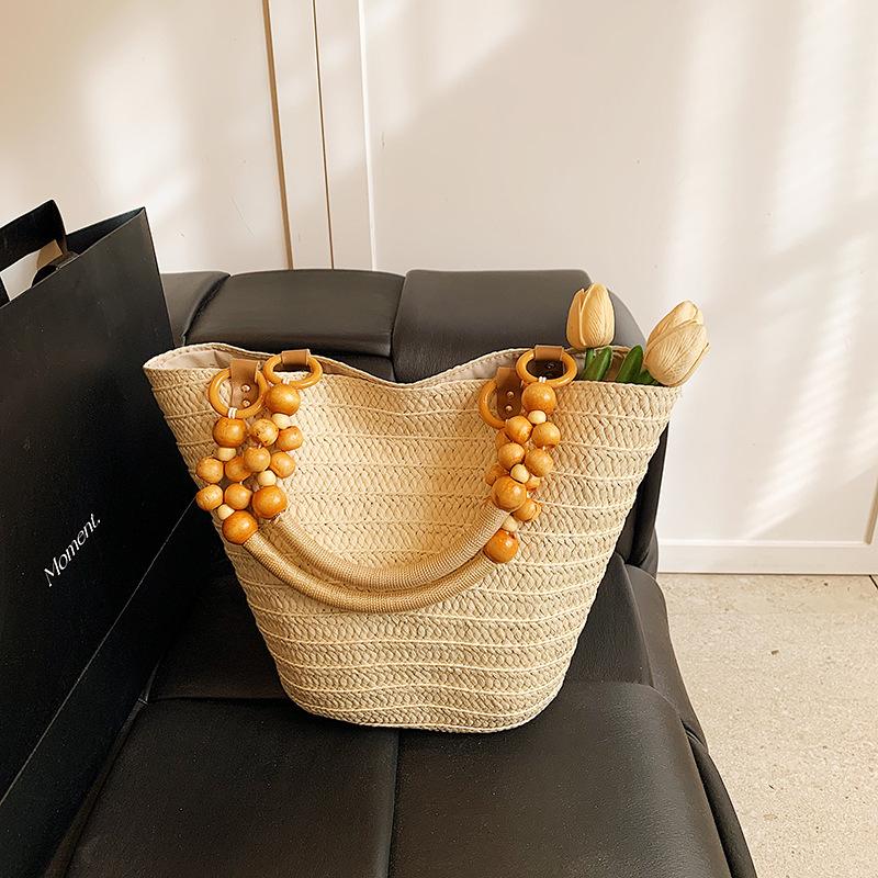 Summer fashion casual portable large-capacity bag women's new 2025 simple straw tote bag versatile underarm bag