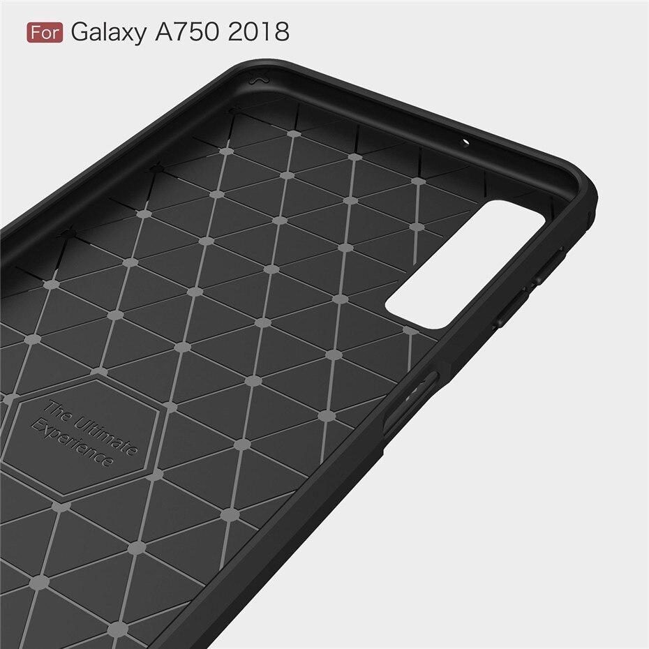 Silicone Case For Samsung Galaxy A7 2018 A750 Carbon Fiber Soft TPU Cover Fitted Conque For Samsung Galaxy A7 2018 Case Silicone