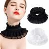 Ruffle Trim Lace Collar White Black Wrist Cuffs Clothing Accessory Fake Cuffs  Daily Outfit