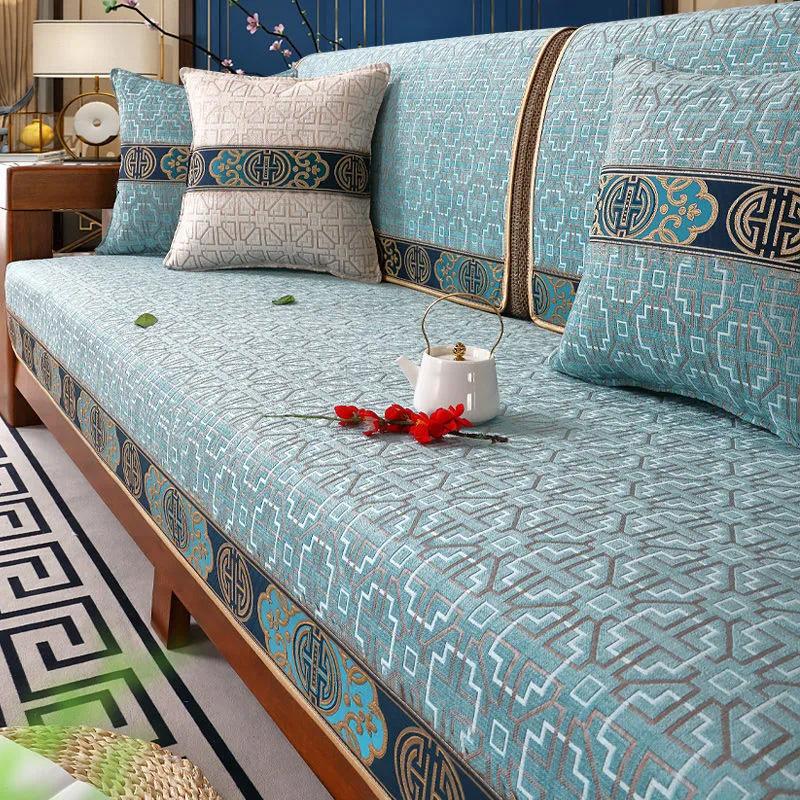 Classical Style Sofa Cushion Four Seasons Universal Non-slip Fabric Cushion All-inclusive Full Cover Dirty-resistant Leather Sofa Cover