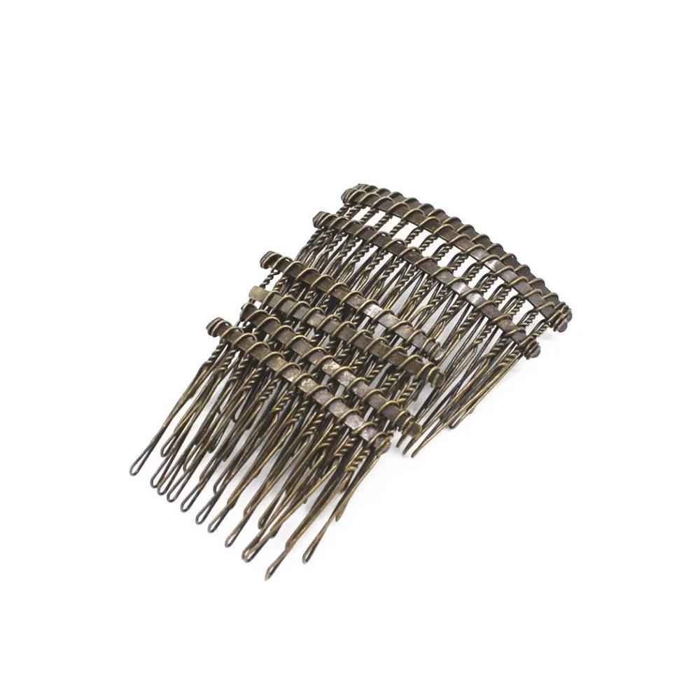 5 PCS Peignes à Cheveux 12/15/20/25/30 Dents Supports Vides Peignes à Cheveux en Métal Base Pour Accessoires Capillaires Fabrication de Bijoux Ornement