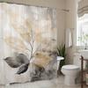 1pcs Delicate Leaf Flower Art Spring Plant Bathroom Curtain, Digital Printing, Polyester Waterproof Shower Curtain
