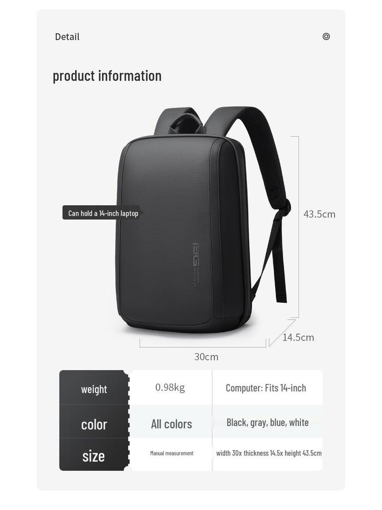 BANGE Men's Large-Capacity Laptop Backpack – Casual Business & Student Use