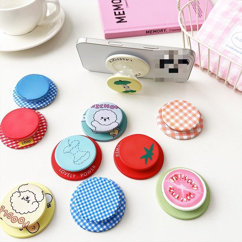 Cute Cartoon Tomato Magnetic Holder Magnetic suction sac mobile phone holder lazy desktop drama mobile phone case accessories