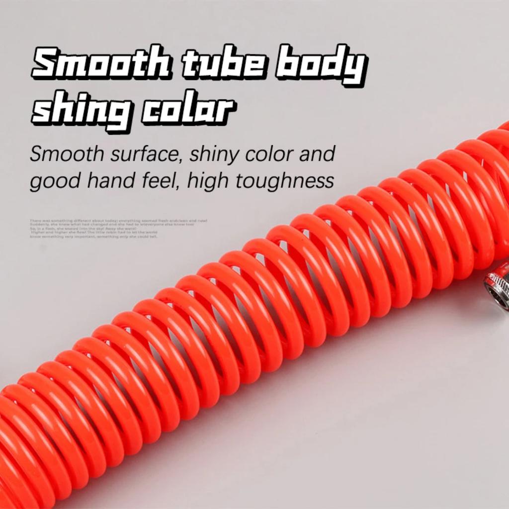 6 Meters  Spiral Air Hose With Connector Air Compressor PU Spring Hose Tube Air  High Pressure Telescopic Hose