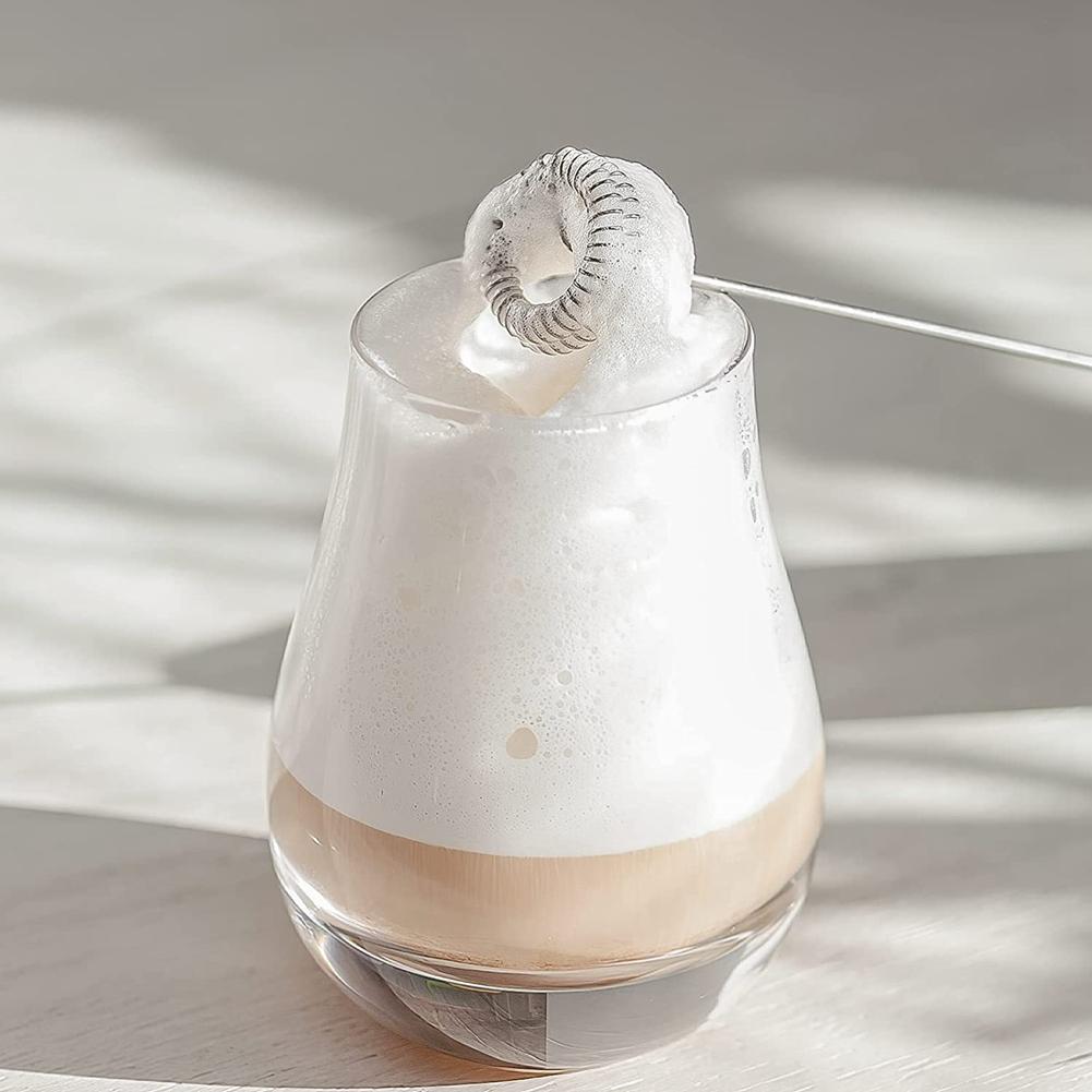 Handheld Electric Milk Frother Whisk Egg Beater USB Rechargeable Coffee Blender Household Milk Shaker Mixer Foamer Black