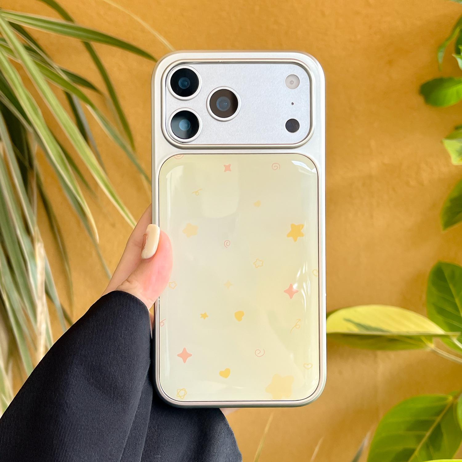 

Гальванизированный эпоксидный чехол с листьями-звездами для iPhone 17 Pro/13/15 Pro Max/16P iPhone 14 Pro Max