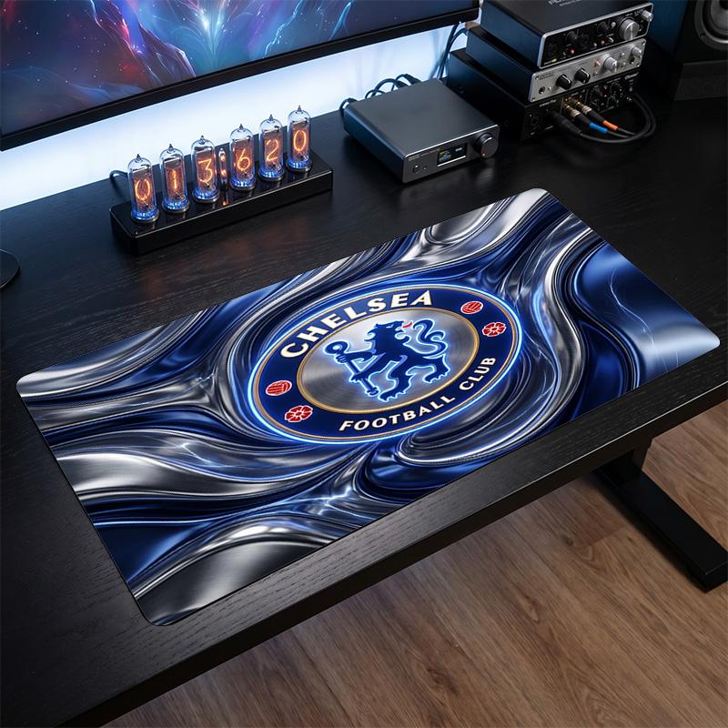 Chelsea FC Aufgedrucktes Großes Mauspads, Rutschfeste Weiche Gummi Gaming Schreibtischmatte für Büro Laptop Computer Dekoration
