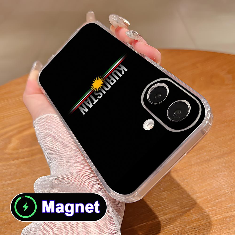 Kurdistan Flag Clear TPU Magsafe Mobile Phone Case for iPhone 17 16 15 14 13 12 11 Air Pro Max Plus Mini Colorful Cover