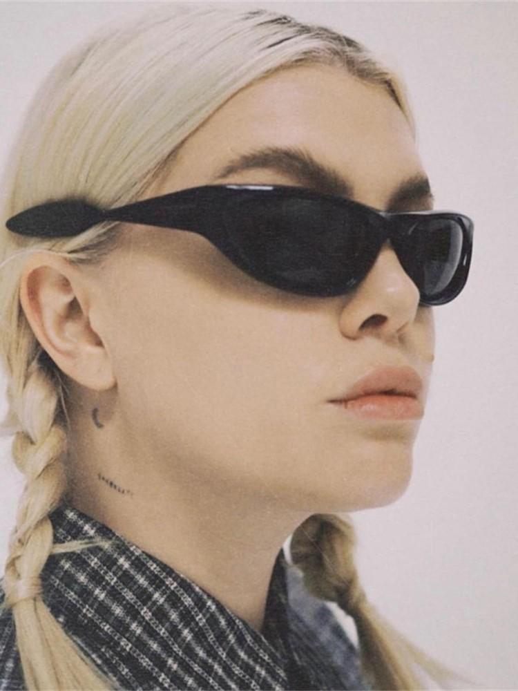 Vintage Y2K Punk Cat Eye Women Sunglasses Brand Designer Fashion Retro Outdoor Sports Shades UV400 Men Driving Sun Glasses