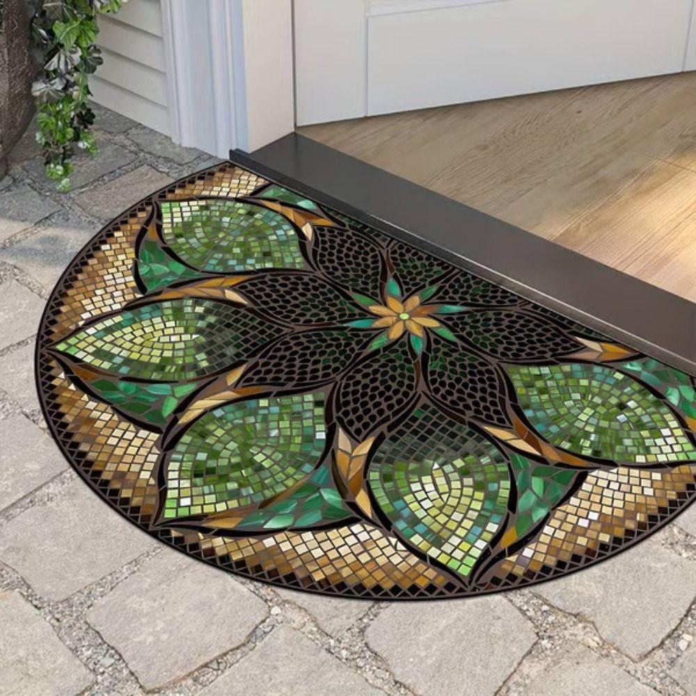 New Non Slip Semi-Circular Carpet Washable Wear-resistant Entrance Door Mat Doormat Bathroom Entrance