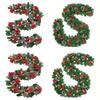 Time Saving Christmas Garland with Pinecones Red Berries No Assembly Required