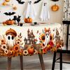 Autumn Halloween-themed tablecloth, featuring cute ghost, pumpkin and flower patterns.zyc