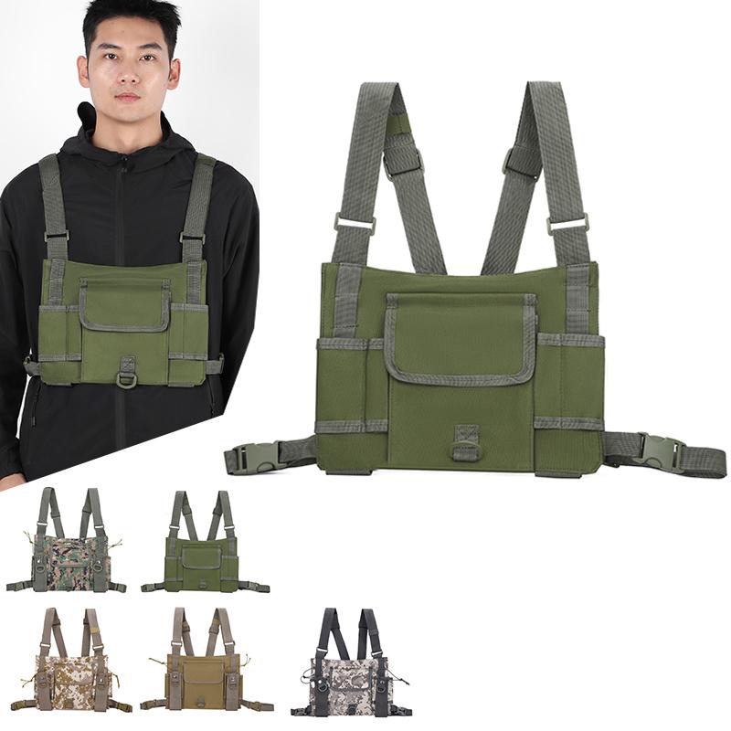 Chest Bag Waist Pack Men's Chest Pack Hip Hop Streetwear Tactical Vest Bag For Men Durable Canvas Man Shoulder Bag For Men Bolsa