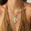 Meier Punk-inspired metal cross necklace with a trendy, edgy design. features a sweet and cool ot clasp chain