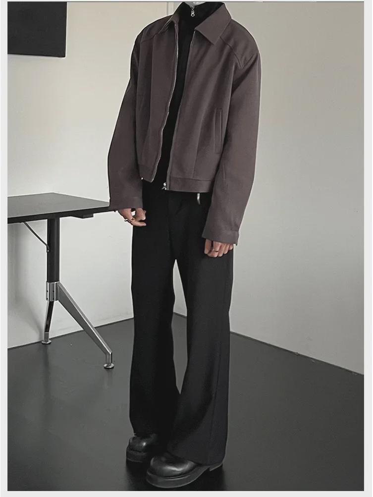 Korean-Style Men's Autumn/Winter Casual Loose Short Coat with Wide Lapel