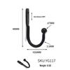 Black Metal Double Hole Iron Hook for Coats and Hats
