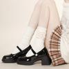 White plush socks for women, cute short and mid-length, fleece-lined, thickened cotton socks, warm socks, Japanese style, for autumn and winter jk