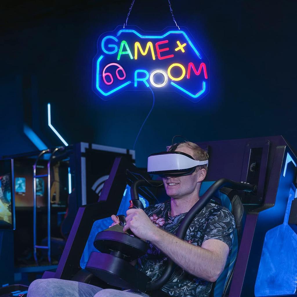 LED GAME ROOM Neon Sign Lights Dimmable On/Off Switch USB Neon Signs Night Lamp Art Wall Hanging Decor For Teen Boy Gaming Room