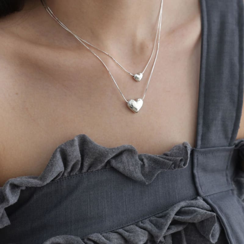 

Nephrite Heart shape necklace S