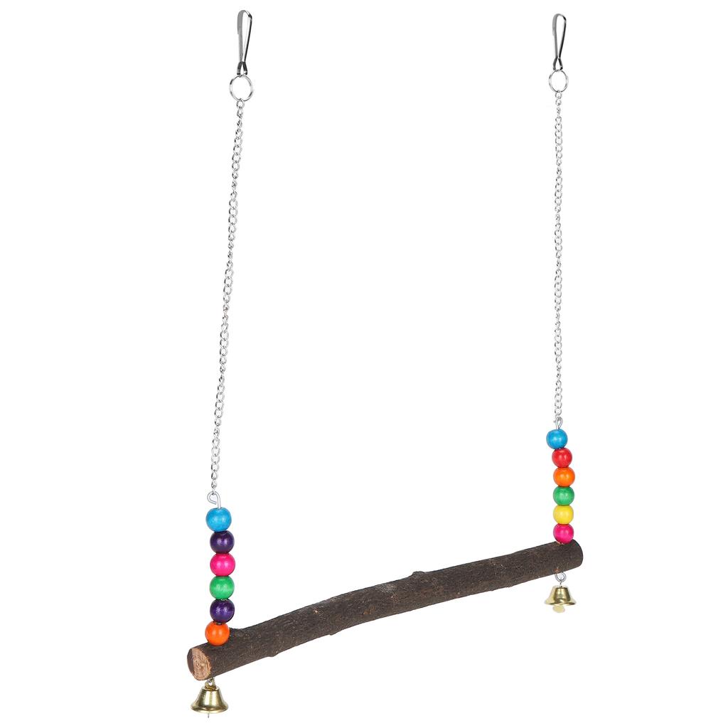 Chicken Swing Toy Suspensible Wooden Chicken Perch Pet Swing Toy with Durable Flat Bar30 X 32cm /